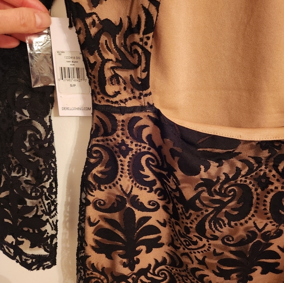 Dex Black Lace Knee Length Cocktail Dress with tags size Small - Picture 3 of 5